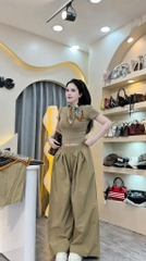 SET ÁO THUN QUẦN SUÔNG RỘNG KÈM KHĂN NỮ