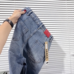 QUẦN SUÔNG JEAN NỮ CẠP DA TÚI NẮP