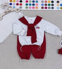 SET BỘ DÀI ALO ĐỎ KẺ KÈM KHĂN BÉ TRAI BÉ GÁI SẴN