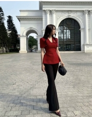 ÁO CỘC CHOÀNG VAI HAI LỚP LI EO KÈM TAG NỮ SẴN (SALE 129k)