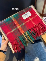 KHĂN MŨ - KHĂN DẠ KẺ CARO TONE ĐỎ NỮ THU ĐÔNG