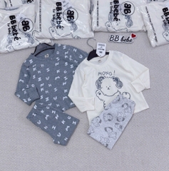 SET 2 BỘ DÀI HOMEWEAR CHÚ CHÓ TONE GHI BÉ TRAI