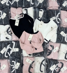 ÁO LEN Z.R CỔ THUYỀN ĐEN TRẮNG HỒNG NỮ THU ĐÔNG(XẢ 129k)