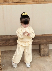 BỘ DÀI NỈ PHỐI BÈO MÀU BE BÉ GÁI