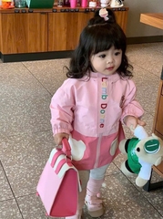 ÁO GIÓ LAMB DONNE MÀU HỒNG BÉ GÁI