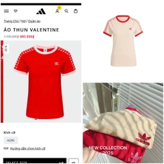 PHÔNG VALENTINE ADIDAS TIM PHỐI CỔ CỘC TAY NỮ SẴN