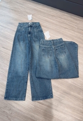 QUẦN SUÔNG JEAN NỮ XANH LI TÚI
