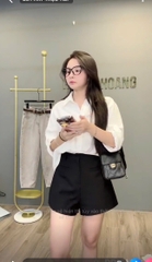 ÁO SƠ MI GU 2 TÚI NẮP TAY DÀI NỮ