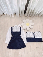 SET PHỐI LI CỔ REN CV XẾP LI 2 LỚP NỮ SẴN