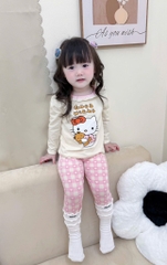 SET 2 BỘ DÀI MÈO HELLO KITTY TONE BE BÉ GÁI SẴN (SALE 99k)