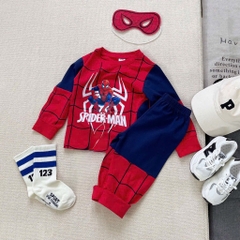 SET BỘ COTTON DÀI NHỆN SPIDER - MAN KÈM MẶT NẠ 2M CHO BÉ TRAI