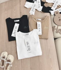 SET 3 ÁO CỘC THÊU BAD ĐEN TRẮNG BE NỮ SẴN