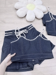 SET JEANS PHỐI DÂY RUA QUẦN LI KÉP SẴN