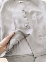 SET GHI 2 LỚP TAY LIỀN CÚC BỌC NỮ