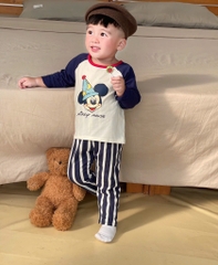 SET 2 BỘ DÀI CHÓ MK QUẦN KẺ SỌC BÉ TRAI