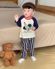 SET 2 BỘ DÀI CHÓ MK QUẦN KẺ SỌC BÉ TRAI