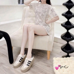 GIÀY DÉP - GIÀY 3 SỌC ĐEN NỮ