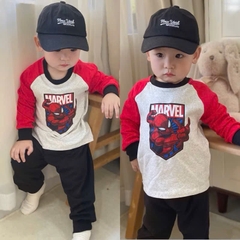 BỘ SIÊU NHÂN MARVAL DÀI TAY ĐỎ PHỐI GHI - BATMAN TRẮNG PHỐI ĐEN