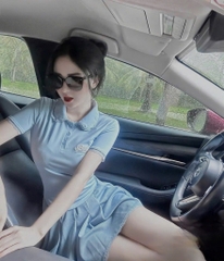 SET ÁO POLO CỔ SEN PHỐI REN XANH NỮ