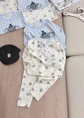 SET 2 BỘ DÀI CARO XANH VOI BÉ TRAI SẴN (SALE 109k)