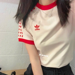 PHÔNG VALENTINE ADIDAS TIM PHỐI CỔ CỘC TAY NỮ SẴN