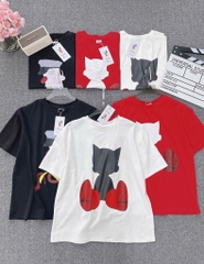 ÁO COTTON MÈO ĐI HIA CỘC TAY NỮ SẴN