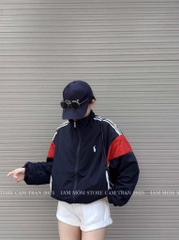 ÁO KHOÁC THÊU NGỰA PHỐI SỌC ĐỎ NỮ