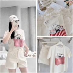 SET MÈO BẮP RANG BƠ MIX SOOC NỮ