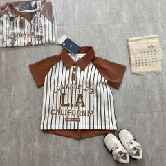 SET BỘ ÁO CỔ BẺ NÂU TÂY L.A CHO BÉ TRAI