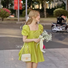 VÁY XANH LI NGỰC NƠ SAU