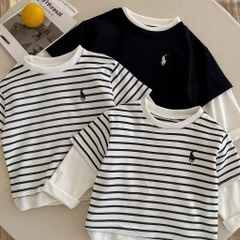 SET 3 ÁO DÀI TAY CỔ TRÒN PHỐI TAY BÉ TRAI SẴN