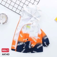 ÁO KHOÁC GIÓ DÀI CÓ MŨ SẮC MÀU SIZE ĐẠI BÉ TRAI BÉ GÁI