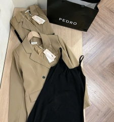 SET BLAZER PHỐI VÁY MIDI 2 DÂY NỮ THU ĐÔNG SẴN