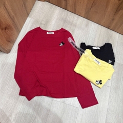 SET 3 ÁO ĐỎ VÀNG ĐEN THÊU MICKEY NỮ THU ĐÔNG SẴN