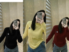 SET 3 ÁO ĐỎ VÀNG ĐEN THÊU MICKEY NỮ THU ĐÔNG SẴN