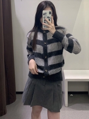 ÁO LEN CARDIGAN PHỐI KẺ ZRRR SẴN