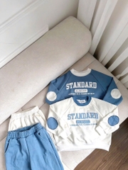 SET 2 BỘ DÀI NỈ HÀN STANDARD TRẮNG PHỐI XANH BÉ TRAI