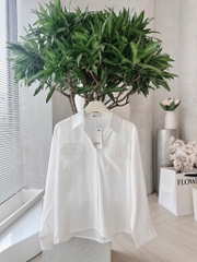 ÁO SƠ MI GU 2 TÚI NẮP TAY DÀI NỮ