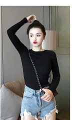 SET 3 ÁO THUN ZIP BSKK ĐEN KẺ TRẮNG NỮ THU ĐÔNG