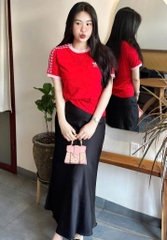 PHÔNG VALENTINE ADIDAS TIM PHỐI CỔ CỘC TAY NỮ SẴN