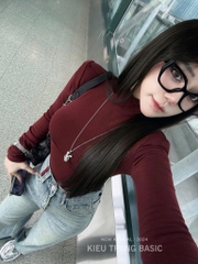 ÁO ZIP LÓT LÔNG CỔ TRÒN ĐỎ ĐÔ NỮ THU ĐÔNG SẴN