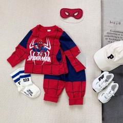 SET BỘ COTTON DÀI NHỆN SPIDER - MAN KÈM MẶT NẠ 2M CHO BÉ TRAI