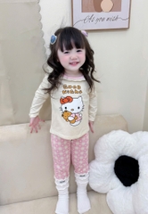SET 2 BỘ DÀI MÈO HELLO KITTY TONE BE BÉ GÁI SẴN (SALE 99k)