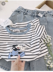 SET BÒ ÁO DÍP TĂM KẺ PHỐI MIX QUẦN LI BẠC NỮ