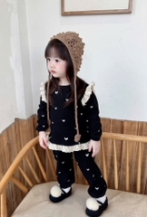 SET 2 BỘ DÀI TỔ ONG BÈO TIM BÉ GÁI SẴN (sale 85k)