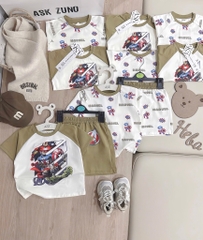 SET 2 BỘ CỘC TAY AVENGERS PHỐI NÂU TRẮNG BÉ TRAI