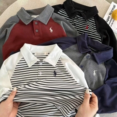 SET 4 ÁO POLO DÀI TAY CAO CẤP BÉ TRAI SẴN