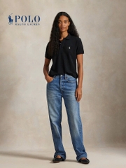 ÁO POLO ĐEN CỘC TAY THÊU NGỰA NỮ