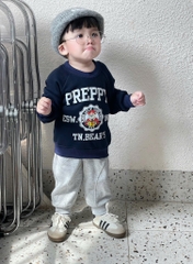 SET DÀI NỈ PREPPY ĐẦU MÙA ÁO THAN QUẦN XÁM BÉ TRAI SẴN
