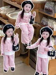 SET BỘ DÀI LÔNG THỎ HỒNG XÁM BÉ GÁI (SALE 63K)